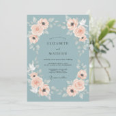 Invitation Mariage Couronne d'Abricot Ardoise (Debout devant)