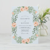 Invitation Mariage Couronne d'Abricot Ciel (Debout devant)