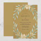 Invitation Mariage Couronne d'Ambre (Devant / Derrière)