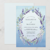 Invitation Mariage Couronne d'Améthyste Azur (Devant / Derrière)
