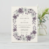 Invitation Mariage Couronne d'Argent et d'Améthyste (Debout devant)