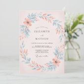 Invitation Mariage Couronne d'Azur Corail (Debout devant)