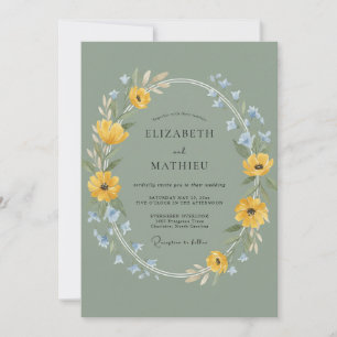 Invitation Mariage Couronne d'Azur Moutarde