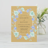 Invitation Mariage Couronne de Céladon Moutarde (Debout devant)