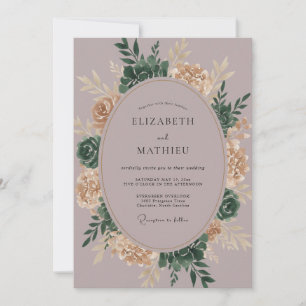 Invitation Mariage Couronne de Champagne Mauve