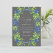 Invitation Mariage Couronne de Charbon de Cobalt (Debout devant)