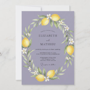 Invitation Mariage Couronne de Citron Pervenche
