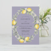Invitation Mariage Couronne de Citron Pervenche (Debout devant)