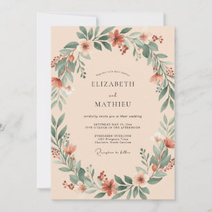 Invitation Mariage Couronne de Corail Endormi
