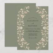 Invitation Mariage Couronne de Crème Mousseuse (Devant / Derrière)