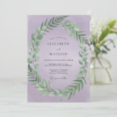 Invitation Mariage Couronne de Feuilles de Lilas (Debout devant)