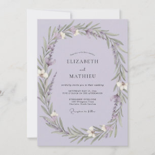 Invitation Mariage Couronne de Lilas Pâle