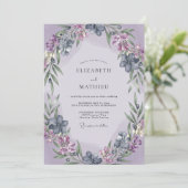 Invitation Mariage Couronne de Lilas Pervenche (Debout devant)