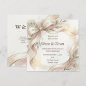 Invitation Mariage Couronne de Magnolia (Devant / Derrière)