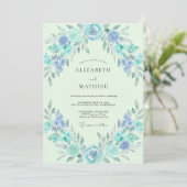Invitation Mariage Couronne de Menthe Azurée (Debout devant)