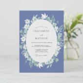 Invitation Mariage Couronne de Pervenche (Debout devant)