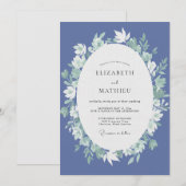 Invitation Mariage Couronne de Pervenche (Devant / Derrière)