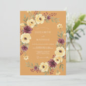 Invitation Mariage Couronne de Prune Ocre (Debout devant)