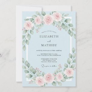 Invitation Mariage Couronne de Rouge à Lèvres en Poudre