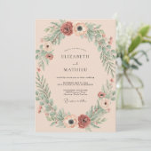 Invitation Mariage Couronne de Rouille Atténuée (Debout devant)