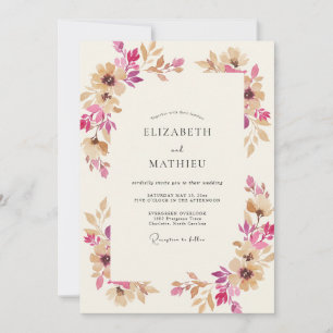 Invitation Mariage Couronne De Tan Magenta