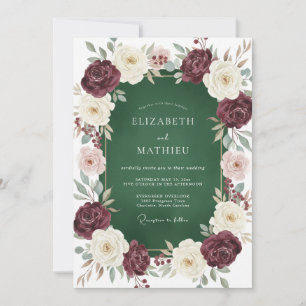 Invitation Mariage Couronne d'Émeraude de Prune