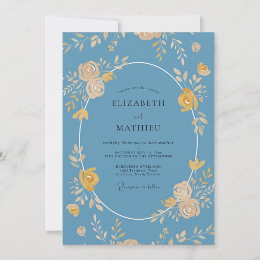 Invitation Mariage Couronne d'Or en Acier (Devant)