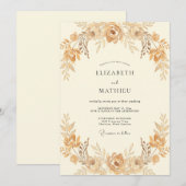 Invitation Mariage Couronne Dorée Champagne (Devant / Derrière)