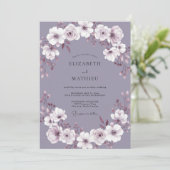 Invitation Mariage Couronne Florale Lilas (Debout devant)