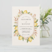 Invitation Mariage Couronne Jaune de Citron (Debout devant)