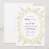 Invitation Mariage Couronne Jaune Pâle (Devant / Derrière)