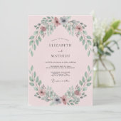 Invitation Mariage Couronne Marron Ardoise (Debout devant)