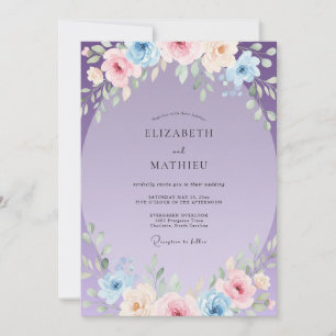 Invitation Mariage Couronne Passé de Pervenche