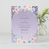 Invitation Mariage Couronne Passé de Pervenche (Debout devant)