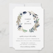 Invitation Mariage Couronne Taupe + Marine (Devant)