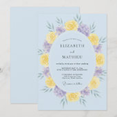 Invitation Mariage Couronne Violet Beurre (Devant / Derrière)
