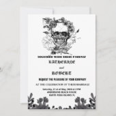 Invitation Mariage crâne Halloween Sugar gothique Floral Invi (Devant)