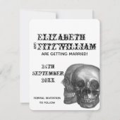 Invitation Mariage Crânes Gothiques Enregistrer La Date (Dos)