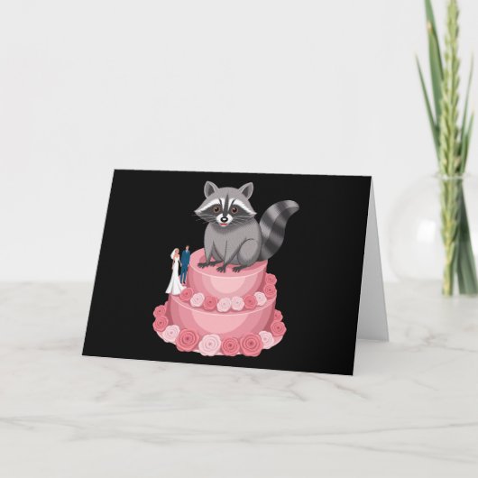 Invitation Mariage Crashing Raccoon Feral Felicitations (Devant)