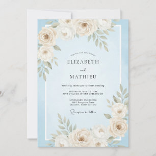 Invitation Mariage Crème de Feuille de Fleur