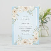 Invitation Mariage Crème de Feuille de Fleur (Debout devant)