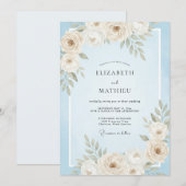 Invitation Mariage Crème de Feuille de Fleur (Devant / Derrière)