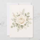 Invitation Mariage Crème et Vert Sauge avec Feuillage (Dos)