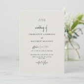 Invitation Mariage Crème Fidèle Pour Toujours (Debout devant)