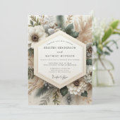 Invitation Mariage Crème Fleur Automnale (Debout devant)