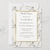 Invitation Mariage Crème Noir Fleurs d'Automne (Devant)