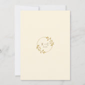 Invitation Mariage Crème & Or Élégant Calligraphie Script (Dos)