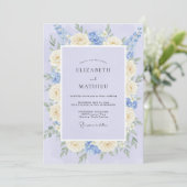 Invitation Mariage Crème Pivoine Céleste (Debout devant)