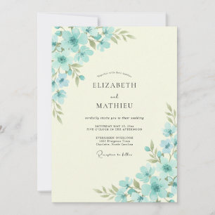 Invitation Mariage Crème Poppy Aqua