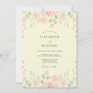 Invitation Mariage Crèmeuse Fleur de Rosée